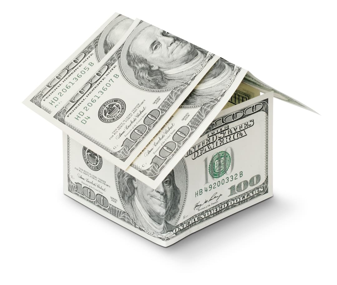 service dog access — a house made out of money on a white background