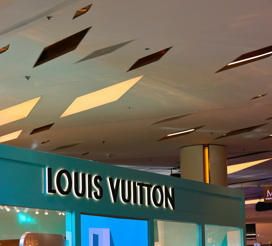 restaurant service dog — a louis vutton store in a mall